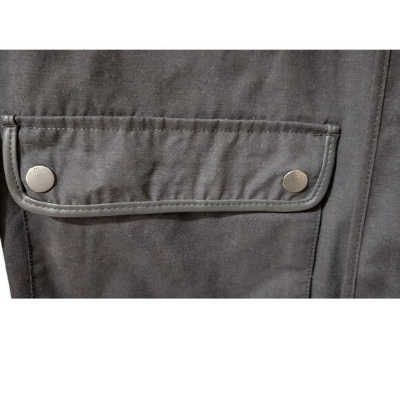 Banana Republic Black Quilted Field Jacket Men's S Faux Leather Trim - Picture 7 of 11